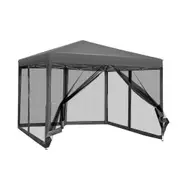 Instahut Gazebo 3x3 Pop Marquee Up Outdoor Gazebos Wedding Tent Mesh Side Walls