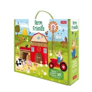 30pc Sassi Junior Farm Friends Educational Book & Giant Puzzle Game Kids 3y+
