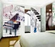 3D Piano Symbol 4 Blockout Photo Curtain Print Curtains Drapes Fabric Window AU