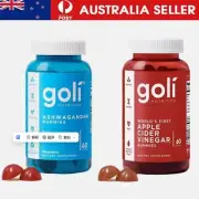 1pc Goli Nutrition Ashwagandha Gummies and Apple Cider Vinegar Gummies 60 Count