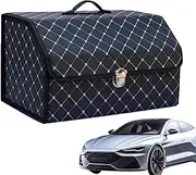 Trunk Organizer | Portable SUV Organizer Rear Storage | Women Car Organization, Car Accessories with Lid, Large Capacity for Auto, SUV, Truck