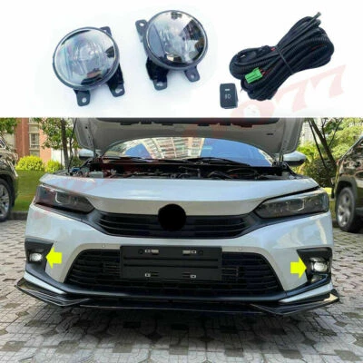 For Honda Civic Sedan 2022-2023 LED Front Fog Lights Assembly W/Cable Switch Kit (for: Honda Civic)