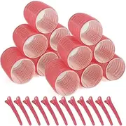 Hair Rollers, 12 Pack Self Grip Salon Hairdressing Curlers, Hair Roller Sets, Hair Curlers, DIY Curly Hairstyle, Colors May Vary, Jumbo