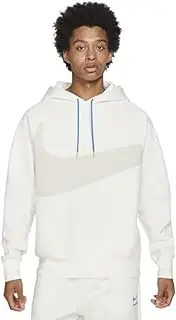 Men's Nike White/Gray Sportswear Swoosh Tech Fleece Pullover Hoodie - 2XL