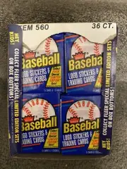 1988 Fleer Baseball Cards & Logo Stickers Unopened Wax Box 36 Packs
