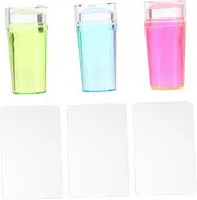 CANIGHT Silicone Nail Art Stamper Set 6pcs Nail Printing Tool Art Stamping Kit for Girl Diy