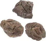 Levemolo 3pcs Stone Decor Mini Terrarium Plant Faux Plant Artificial Small Fake Stones Rocks Flower Pot Decoration Small Aquarium Pebbles Pebbles Resin