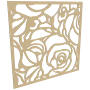 ProtectorAl 300 - 1200 x 300 - 1200mm Gold Matt / Gloss White Roses Unframed Composite Deco Panel