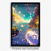 Pixel Art Poster - Bubbly Coast (8 Bit Psychedelic Trippy Video Game Print)