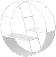 Round Floating Wall Shelf - Round Floating Metal Shelf | Wall Storage Shelf | 29 x 29 x 9.5 cm Floating Shelves Metal Shelf Decoration for Bedroom Room