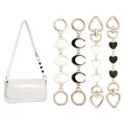 Bag Extender Chain, 4 Pcs Purse Strap Heart Moon Shape Chain, White/Brown