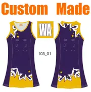 Custom Made Purple Netball A-line Dresses with Velcros Girls&Kids Activewear 103