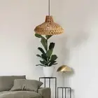 Pendant Light Shade Paper Rope Rattan Handwoven Retro Style for Teahouse