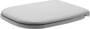 Duravit Toilet seat D-Code Compact, Soft Close Toilet seat, Urea thermoset Toilet lid, Toilet Cover with Stainless Steel Hinges, White