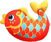 Koi Fish Plush Pillow Stuffed Animal Toy Decor Soft Cartoon Throw Pillow Back Cushion for Spring Festival Bedroom Dorm Sofa, 30cm