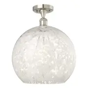 Innovations Lighting 516-1C-18-14 White Mouchette Semi-Flush - Nickel
