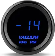 WATERWICH Vacuum Gauge Kit 2-1/16" 52mm KPA/PSI Blue for Car Truck Boat