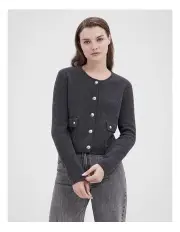 [Unison] Knitted Wool Jacket in Grey