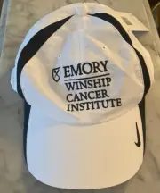 Nike Dri Fit Adult Unisex hat cap white NWT Emory Winship Cancer Institute As Is