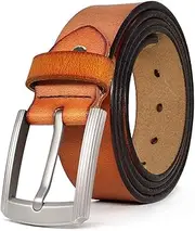 [JingHao] A16 Mens Belt Genuine Leather Belts for Dress & Jeans Big & Tall Wasit Size 28"-62" 3 colors