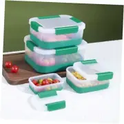 Plastic Food Storage Containers with Leakproof Locking Lids, Stackable Green