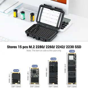 Kiwi fotos M.2 SSD 固態硬碟收納盒 15片 M.2 2280 2260 2242 2230 防水保護盒