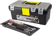 W54012 Heavy Duty Plastic Organizer Tool Box for Workshops and Garages, Black, 1