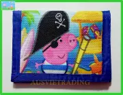 new Peppa Pig boys girls kids children cartoon Wallet tri-fold coin purse