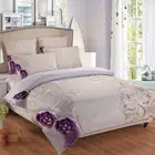 Purple Hollow Bud 3D Printing Duvet Quilt Doona Covers Pillow Case Bedding Sets