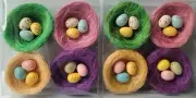 2x Hobby Lobby 4pk Easter Bird Nest Decoration Speckled Eggs Tier Tray Tabletop
