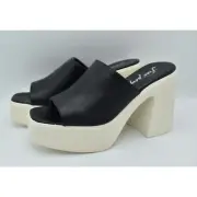Free People Womens US 10 EU 40 Zoe Black Heeled Platform Sandals Shoes Slides