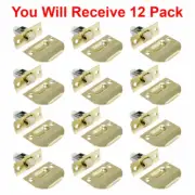 (12-Pack) Adjustable Roller Catch Latch Closet Door Cabinet Polished Brass