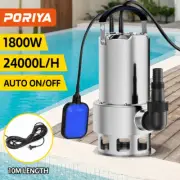 PORIYA Submersible Pump 1800W Dirty Water Automatic Clean Steel Bore Well Tank
