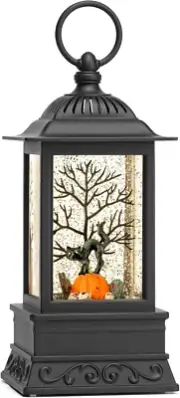 Halloween Snow Globe Black Cat Lantern, Glitter Snow Globes Halloween Decoration
