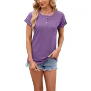 Pure Colour Button-up T-Shirt