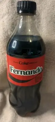 Share A Coke with Fernando 2025 Personalized Gift Coca Cola Zero Bottle 20oz