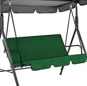 Outdoor Swing Cushion Cover Waterproof Swing Chair Protection Cover Silver Coated Fabric Swing Seat Covers for Patio Courtyard Garden(Dark Green)