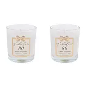 2x Gibson Gifts Jewelled Scented Candle Decor Cashmere/Silk Scent 80th Birthday