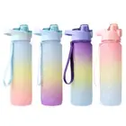 Outdoor Water Bottle with Straw BPA Free Gradient Sport Drinking Cup 1000ML HOT