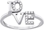[JewelryWeb] 925 Sterling Silver Womens CZ Cubic Zirconia Simulated Diamond Love Adjustable Toe Ring Jewelry Gifts for Women - Ring Size Options Range: L to R
