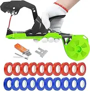 Grade Plant Tying Machine, Upgraded Tape Gun with 20 Tape Rolls & 10,000 Staples, Fast Vine Support Tool for Greenhouse/Vineyard/Farm, Lightweight Plant Tie Tapener Gun with Blades & Gloves (Green)