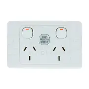 Clipsal 2000 Series Double Powerpoint 250V 10Amp 1Pole Surge Protected White - 2025SF-WE