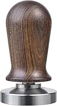 53mm Calibrated Espresso Tamper, MATOW Calibrated Coffee Tamper with Spring Loaded Wooden Handle Stainless Steel Flat Base, Professional Barista Espresso Hand Tamper (Wood Handle, 53mm Tamper)