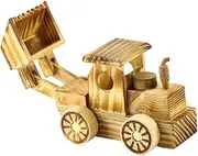 Creative Wooden Pushdozer Model for Vehicle Educational Construction for Learning Vehicle Knowledge Birthday Present for Boys and Design