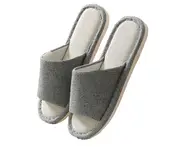 Open toe slipper with memory foam, soft indoor slipper for comfort - Grey