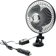 BGBLKLGPPN 12V/24V 6" Rotating Car Fan Suction Cup Car Electric Fans Powerful Lorry Truck Van Fan with Speed Control All-Round Van Cooling Fans and Kits(12v)