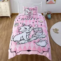 在飛比找蝦皮購物優惠-日本代購 迪士尼 瑪麗貓 單人 床包 枕套 被套 床單 寢具