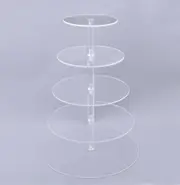 5 Tier Acrylic Round Cupcake Cake Stand Party Birthday Wedding Event