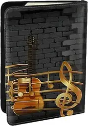 [JEJEA] Note Guitar Print Travel Organizer Credit Cards Case Passport BookPassport Holder Cover Wallet forTraveling,, Black, One Size