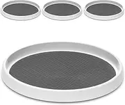 [ 4 Pack ] 12 Inch Non-Skid Turntable Lazy Susan Organizers - Spinning Rack for Cabinet, Pantry Organization and Storage, Kitchen, Fridge, Vanity, Countertop, Under Sink Organizing, Spice Spinner